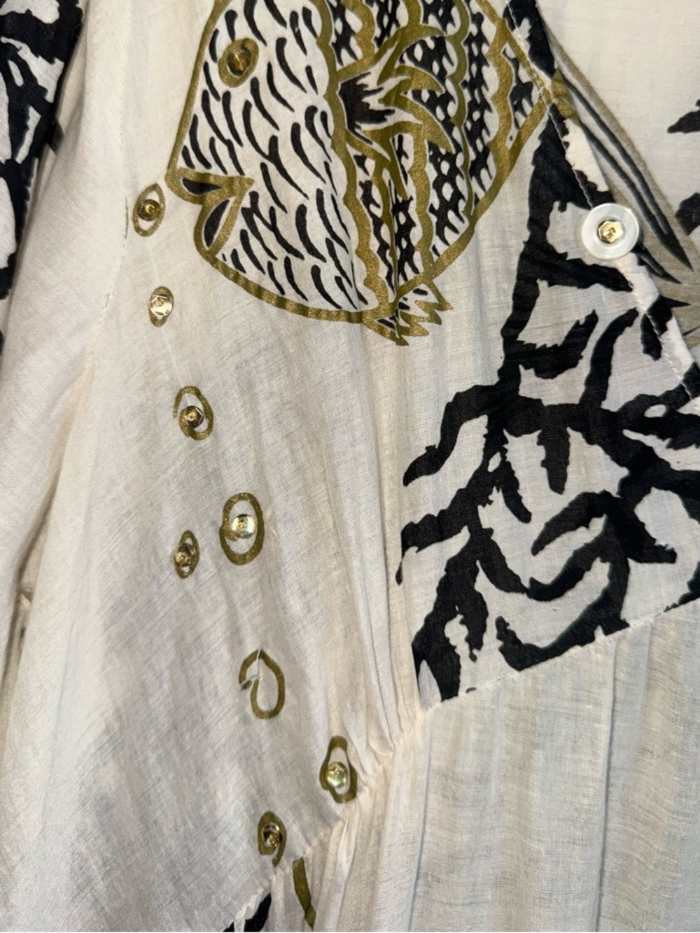 Club Z Collection Resort Beaded Fish Print Cover Up Tunic Dress XL - Picture 4 of 8